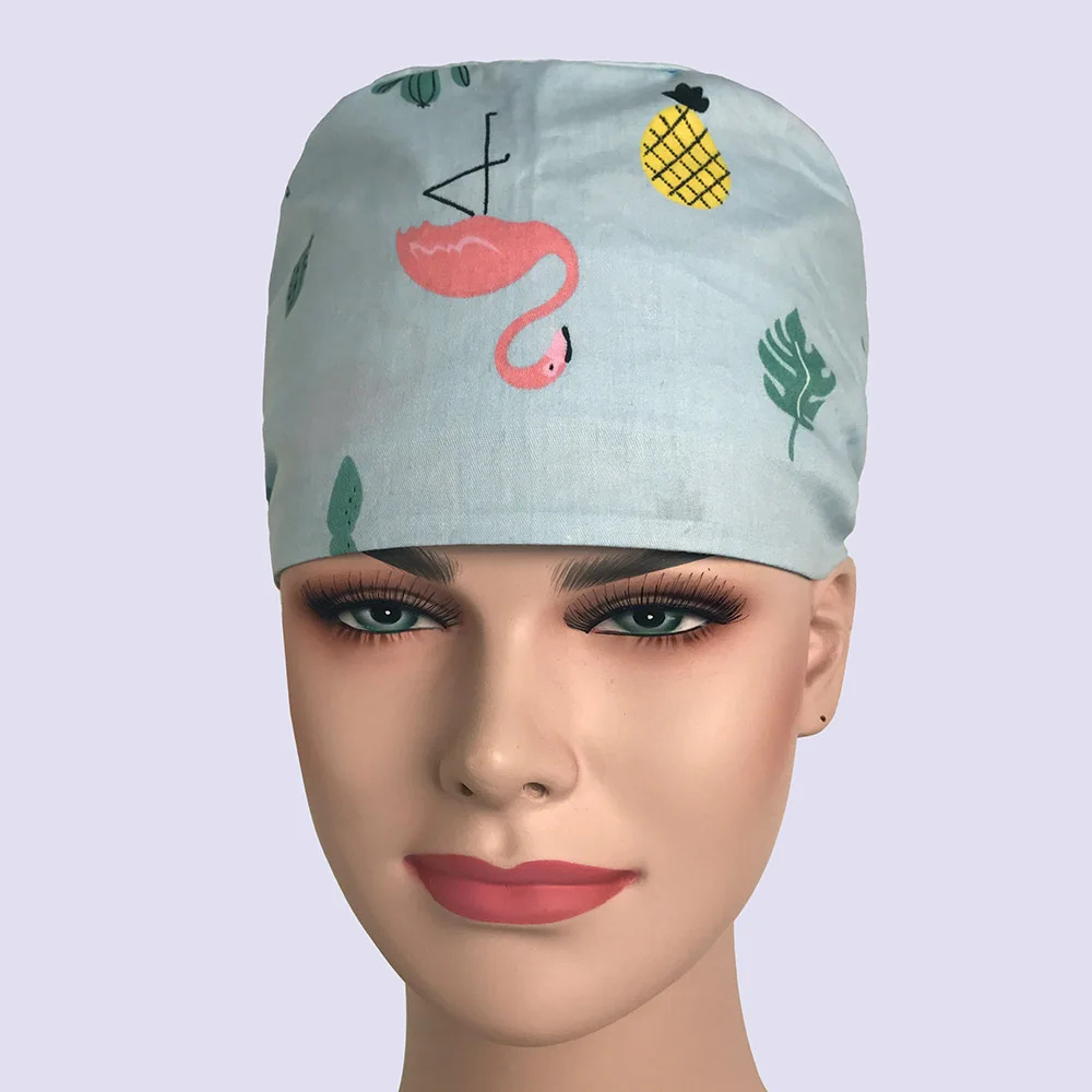 Хирургическая Кепка для стоматологов, розовая коллекция фламинго, хирургическая Кепка, медицинские скрабы, больничные шапочки, рабочие шапки с подтяжками, резинки, доктор - Цвет: Hat