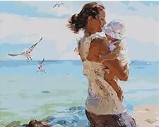 

MaHuaf-W334 mother and baby Hot Selling Framed Picture Acrylic Oil Painting By Numbers For Living Room 4050