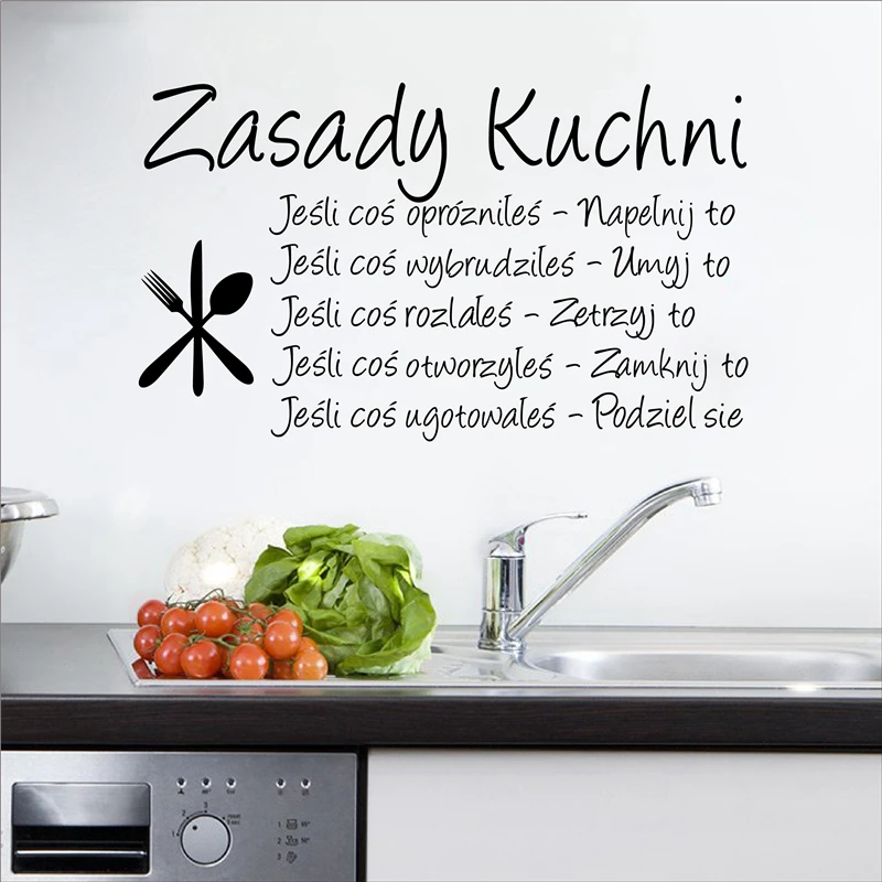 Polish Kitchen rules wall sticker