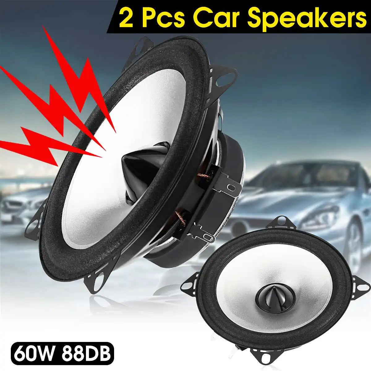2 шт 4 ''12 V 60 Вт автомобильный коаксиальный динамик Авто автомобильная Hifi полный диапазон частот чувствительность Мощность громкоговоритель аудио стерео