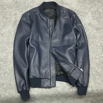 

Men/women High quality sheepskin bomber jackets Chic genuine leather jackets coat S-3XL size G110