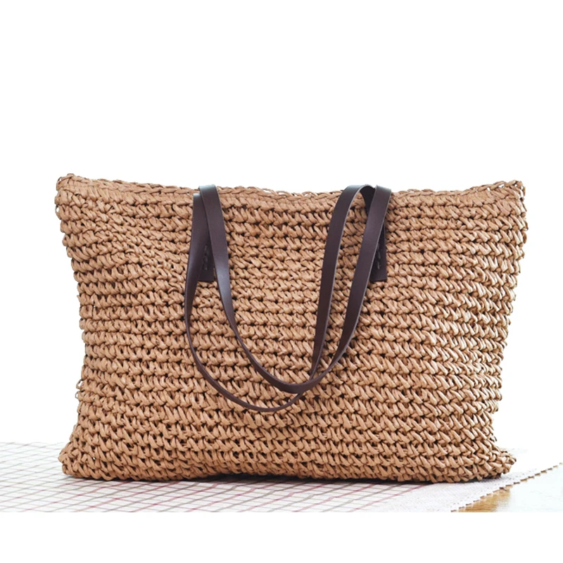 

women bag 2018 summer handbag female single shoulder woven bag large capacity package college style bolsos mujer bolso rafia