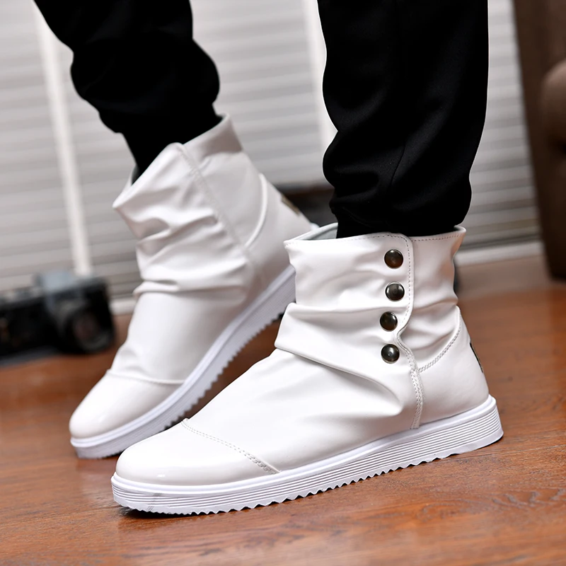 

Sainimo 2019 spring new shoes men British wind high help Martin boots casual men's boots zapatos de hombre Chaussure Homme