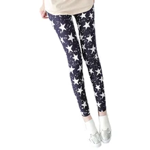 2017 Fashion Spring Summer Women Black Milk Thin Stretch Leggings Colored Stars Graffiti Sporting Slim Skinny Fitness Woman Pant