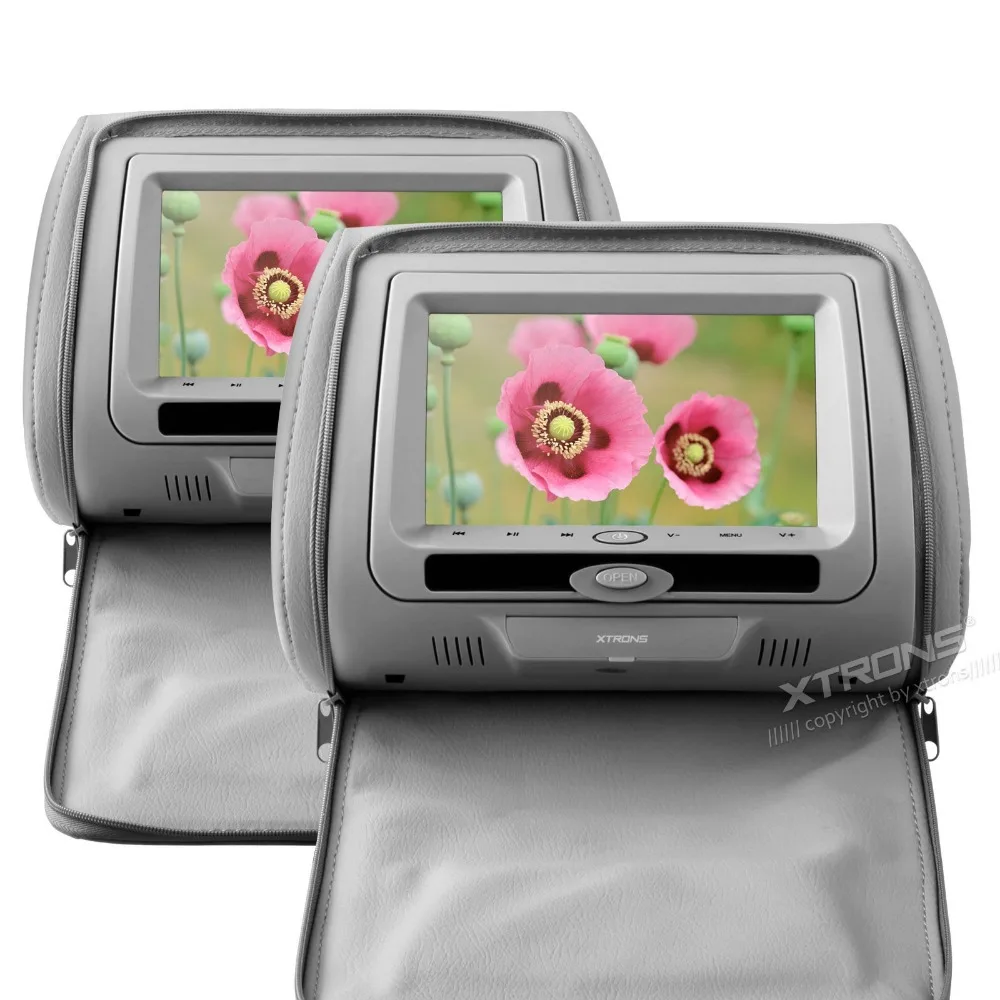 Discount 2x7" Grey Headrest Car Monitor with DVD Function & USB SD FM Transmitter IR Transmitter (Beige & Black Optional) 0 Discount 2x7" Grey Headrest Car Monitor with DVD Function & USB SD FM Transmitter IR Transmitter (Beige & Black Optional) 0