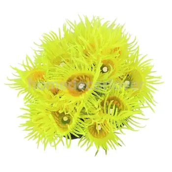 

Yellow Lifelike Artificial Fake Sea Coral for Aquarium Fish Tank Ornament Decor