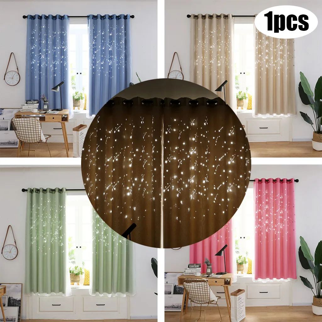 Meteor Shower Hollow Curtain Hollowing Out Door Window Grommet Top