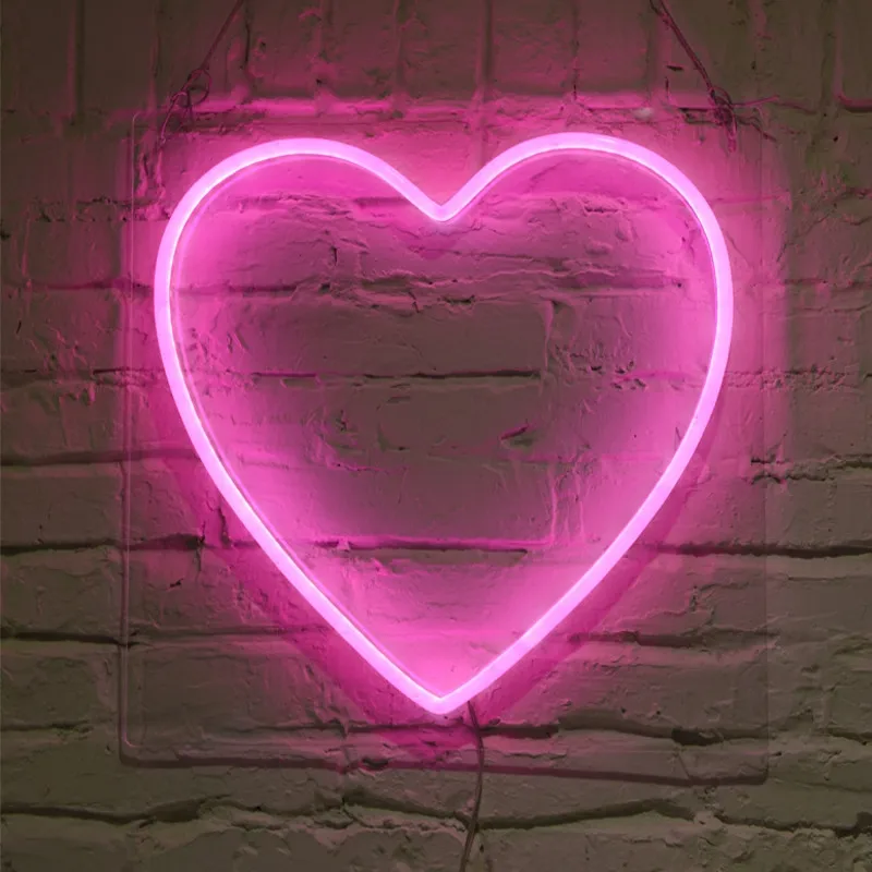 Ins Модный магазин студия Декор неоновый свет розовая девушка сердце любовь Привет неоновый Декор Лампы витрины знак на дверь светильники