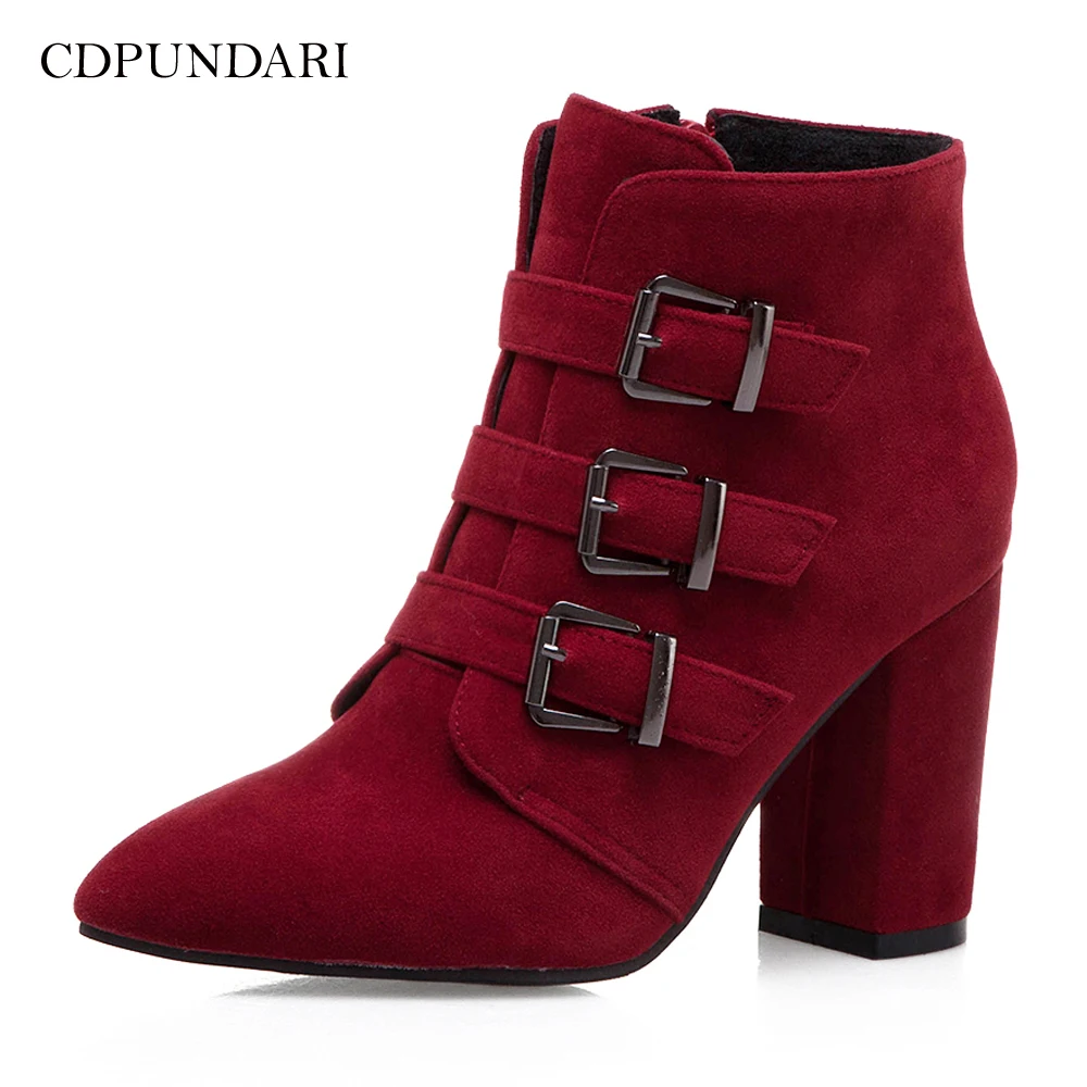 

CDPUNDARI Sexy Pointed Toe Ankle boots for women High heels boots Ladies winter shoes woman chaussure femme