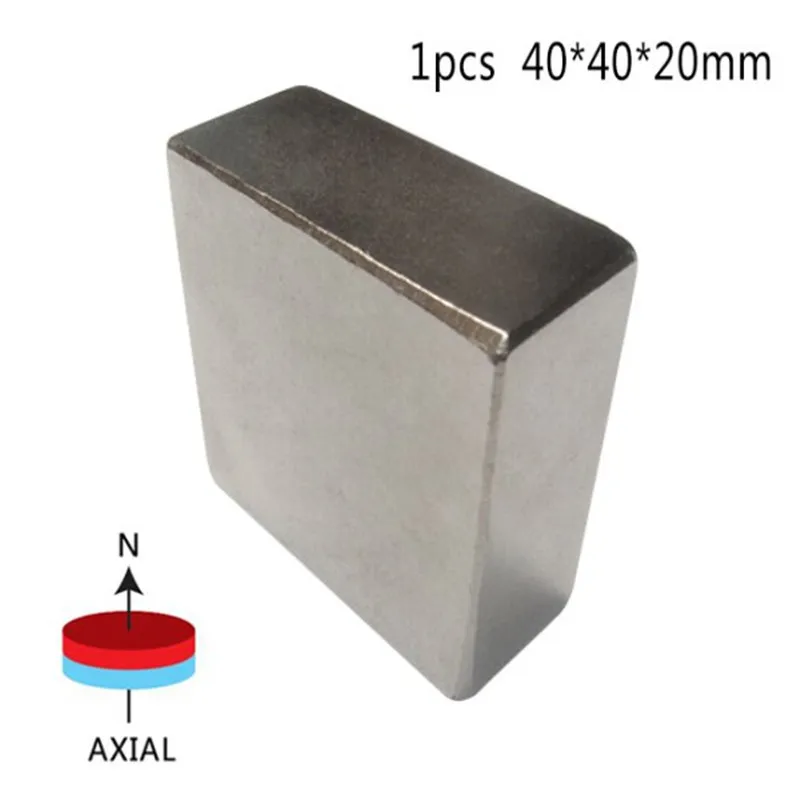 

40x40x20mm Super Strong Rare Earth magnets N52 Neodymium Magnet 1 Piece Block