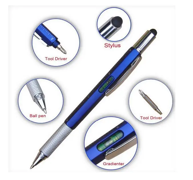 10pcs /lot 7 in 1 multifunction ballpoint pen with Modern handheld tool measure technical ruler screwdriver touch screen stylus super cordless rechargeable electric screwdriver 2000mah li ion mini screwdriver with s2 multifunction screw bits power tool led