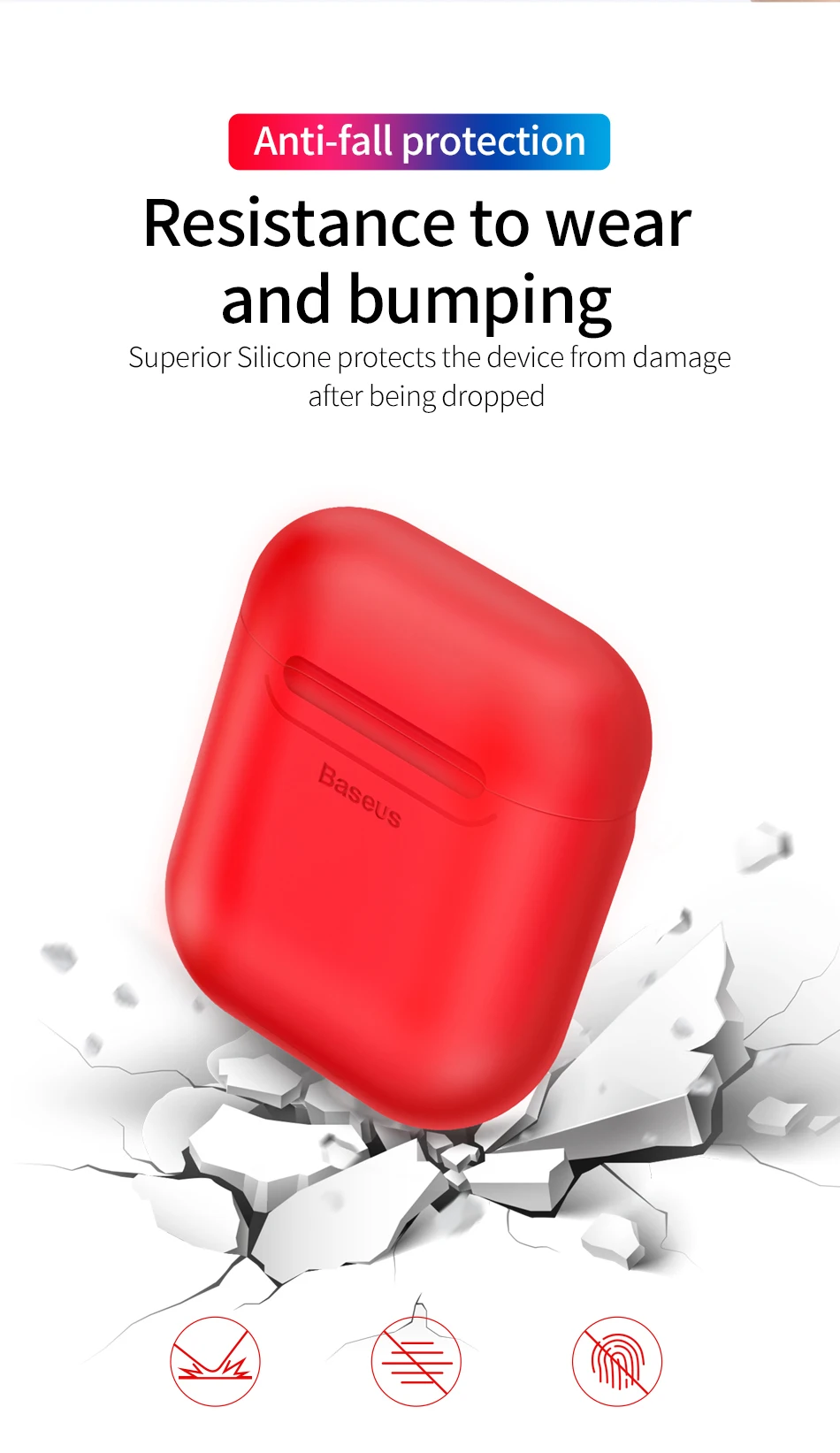 Baseus беспроводной зарядный приемник для AirPods ТПУ силиконовый ультра тонкий чехол для Apple Airpods Беспроводная Подставка для зарядки