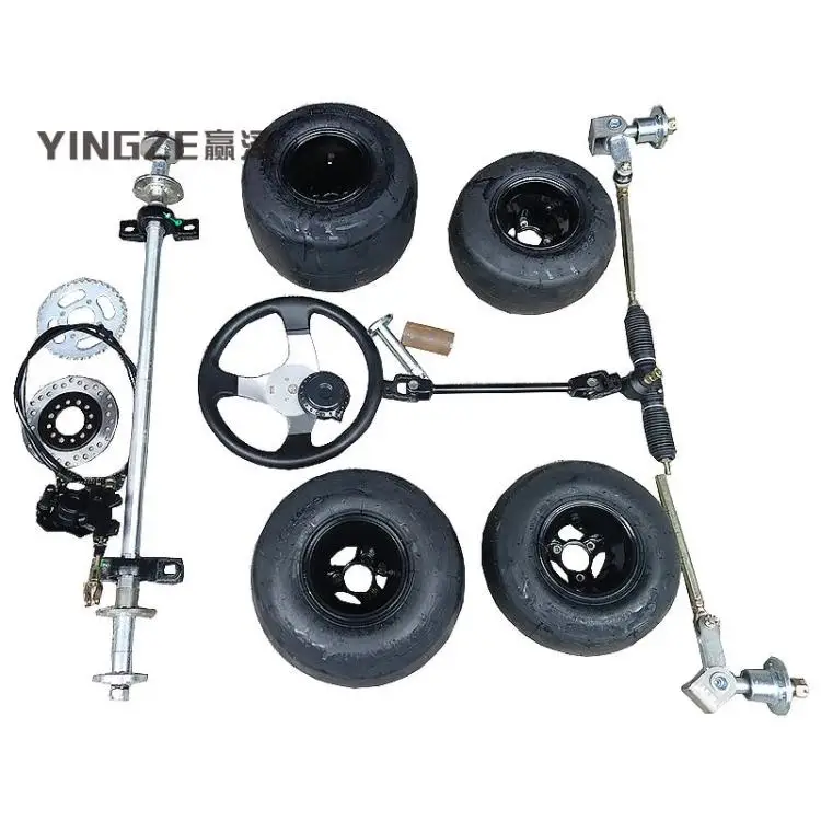 GO piñón de disco de freno ATV UTV, eje trasero de 95CM, nudillos de dirección, barra de volante con neumáticos de 5 pulgadas| - AliExpress