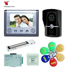 Yobang Security freeship 7″Home Video Intercom Door phone System 1 Monitor+5 RFID Card Reader Door Camera Night Vision Intercom