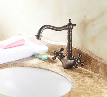 

European kitchen faucet above counter basin faucet double faucet spiral retro simple bathroom faucet