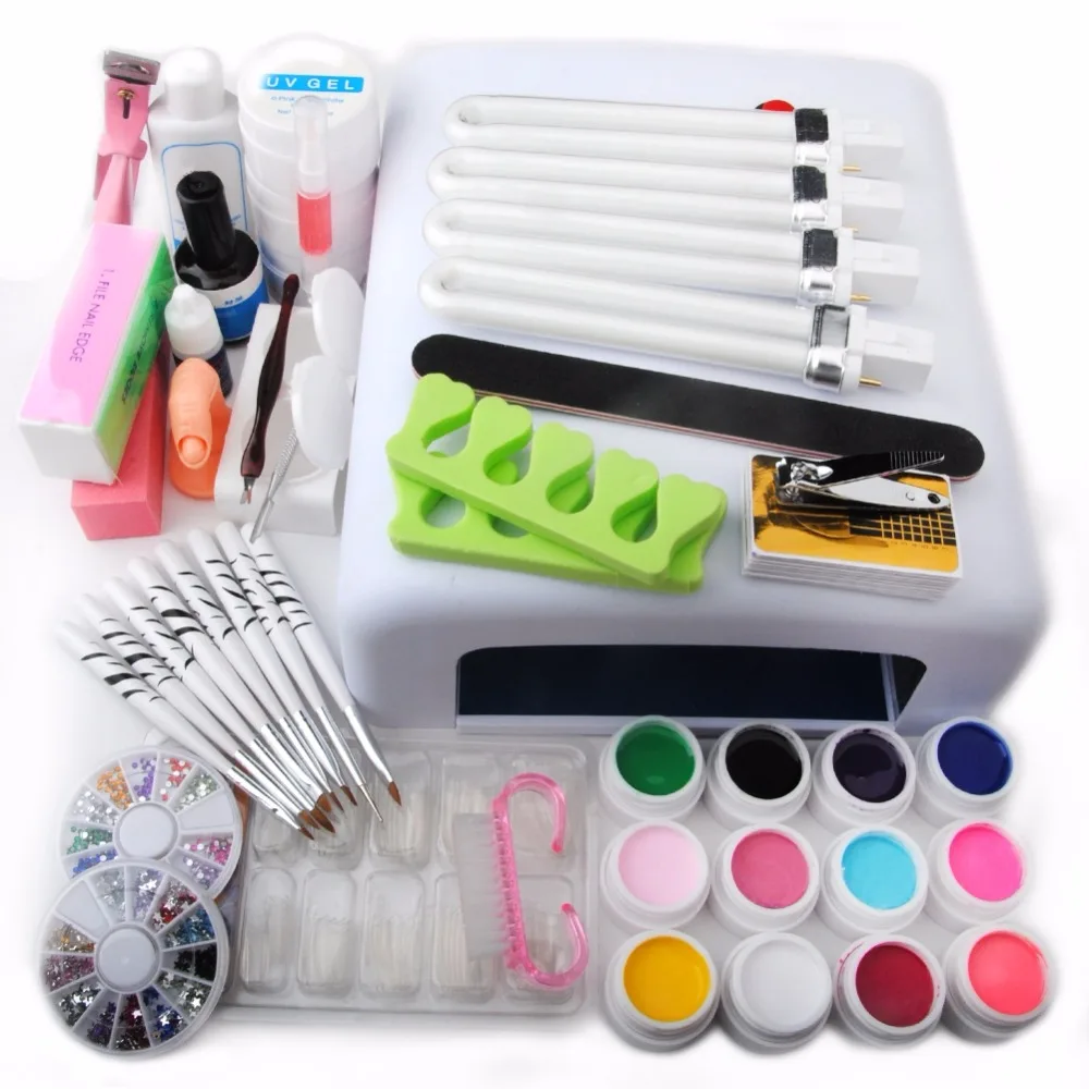 sets nail w big polish Dryer UV 12 Manicure Lamp 36W  Kit Gel Nail Polish Nail