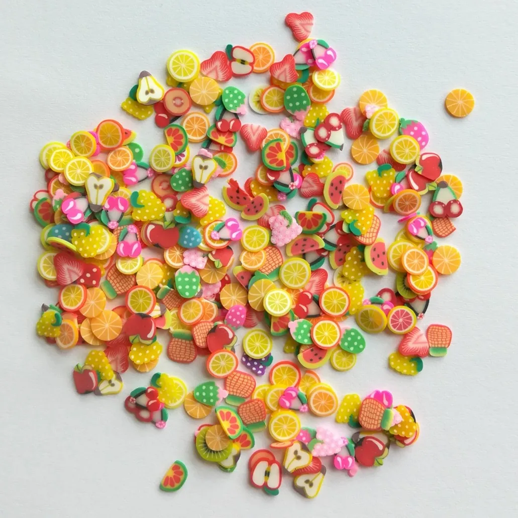 1000pcs 10g Fruit Slice 5mm/10mm Decoration Crafts Flatback Cabochon Scrapbooking Embellishments Kawaii DIY Accessories