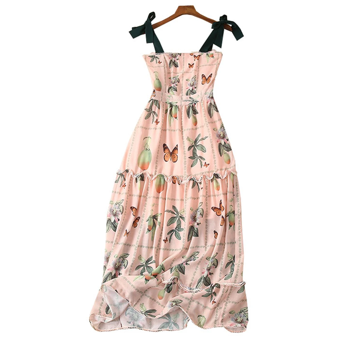 

Red RoosaRosee Designer Women Summer Strap Dress Seaside Beach Holiday Flower Print Lady Sexy Backless Midi Vestidos Robe Femme