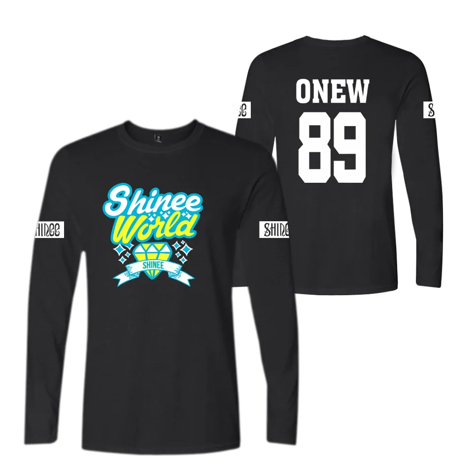 

Shinee jonghyun poet artist cover and letter printing crewneck tshirt t shirt Unisex spring kpop loose long sleeve t-shirt tops