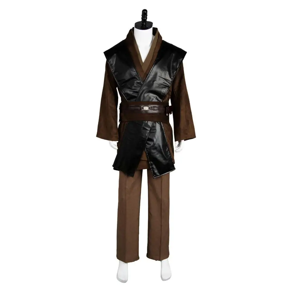 Звездные войны косплей Анакин Скайуокер Костюм коричневый джедай косплей костюм халат Хэллоуин костюм
