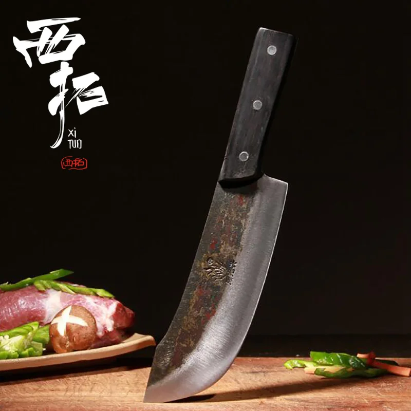 XITUOHand-кованый железный хит, профессиональный нож шеф-повара для резки мяса, фруктов, овощей, универсальный нож, многофункциональная посуда для отдыха на природе