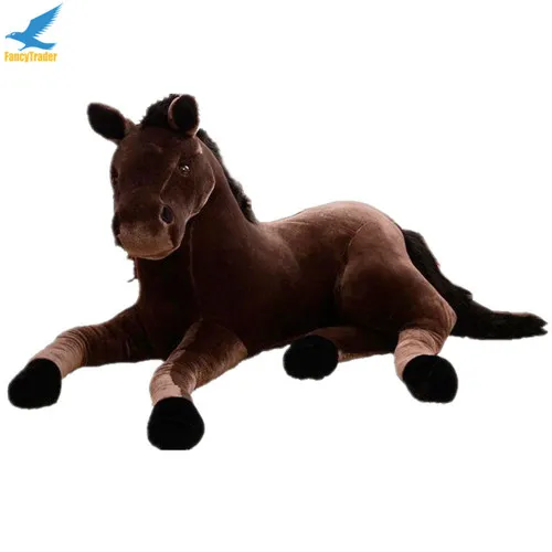 Fancytrader 51'' Giant Soft Plush Emulational Horse Toy Big Lifelike Stuffed Horse 130cm 4 Colors Terrific Simulation Gift (7)