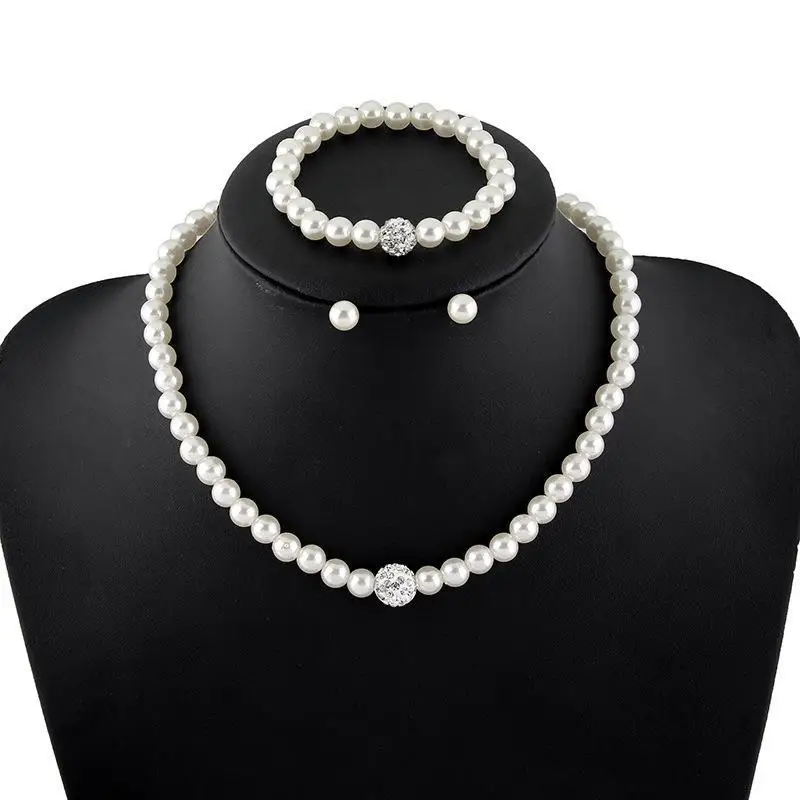 

2018 New Korean Jewelry High-grade Imitation Pearl Necklace Matching Bridal Jewelry Sets Parure Bijoux Femme wholesale