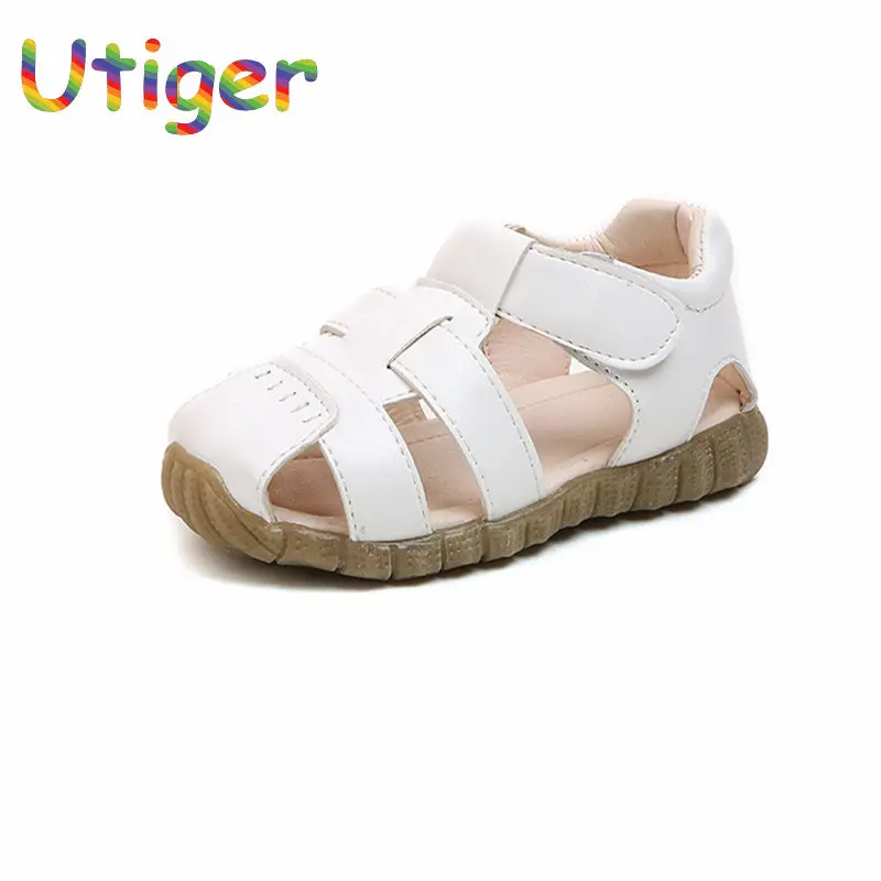 

Boys Sandals Soft Leather summer Baby boys Girls children beach Sandals Tollder shoes kids sport sandals Round toe B140
