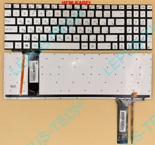 Новая Россия Клавиатура для ноутбука сребристого цвета для ASUS N550 N550LF N550JV N750 Серебряный RU Клавиатура с подсветкой