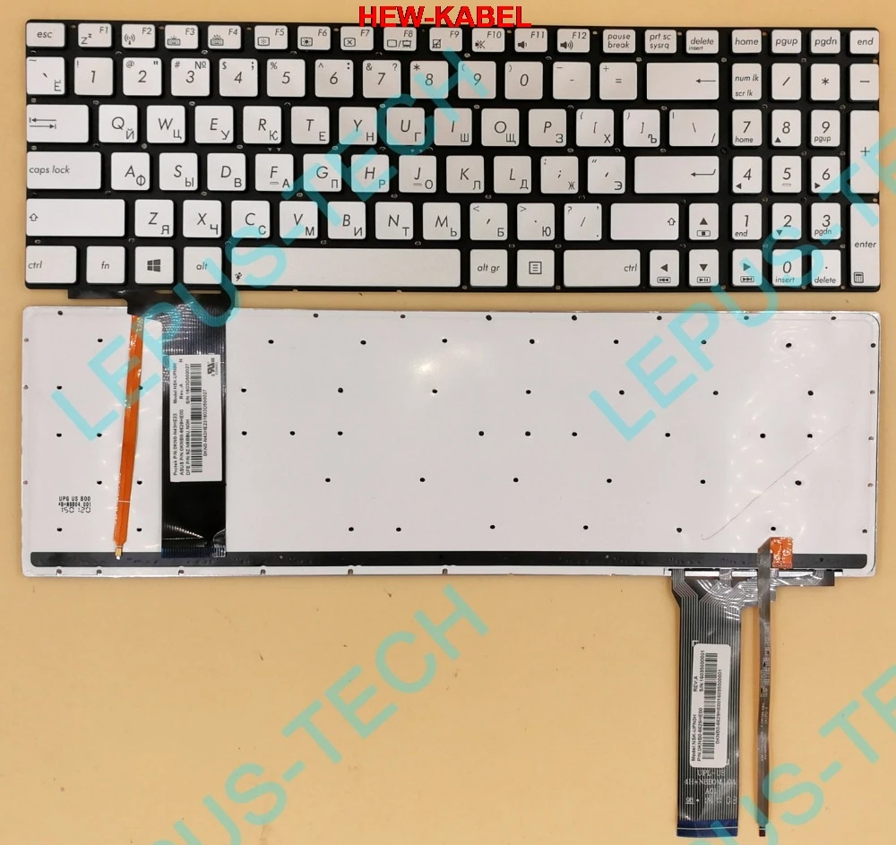 Цена Новая Россия Серебряная клавиатура для ноутбука ASUS N550 N550LF N550JV N750 N56 N76 Серебристая RU Клавиатура с подсветкой