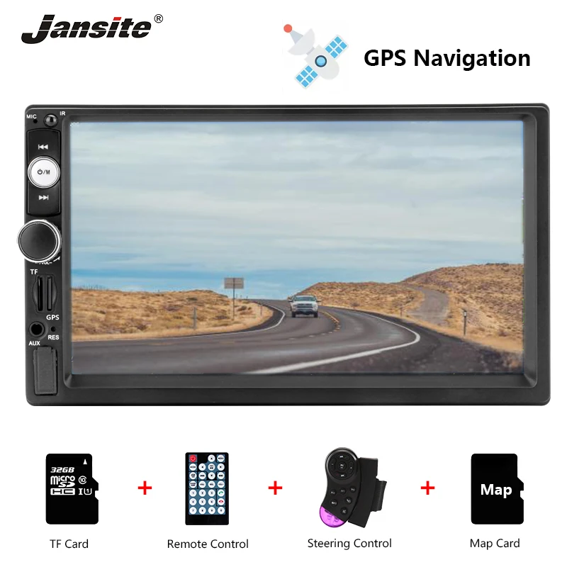 

Jansite 7" car radio HD MP5 navigation system vehicle audio Bluetooth hands-free universal video playback SD Card FM 1024*600