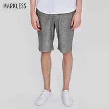Markless льняные шорты мужские летние тонкие до колена Шорты повседневные крутые дышащие мужские s шорты-бермуды masculina DK1104M