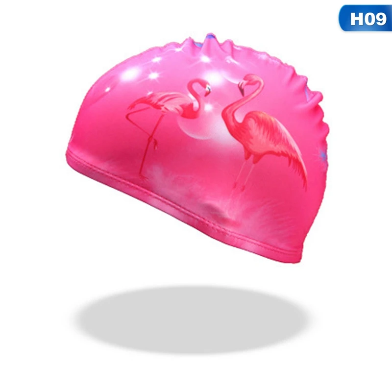 09 Плавание ming шапки высокие упругие прекрасные Для женщин дети мультфильм ткань милый мультфильм животных защитить уши для мальчиков и девочек Плавание шапочки для бассейна Hat - Цвет: 09
