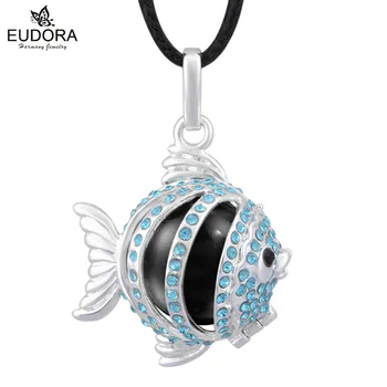 

Angel Musical Fish Blue Czech Chaton Decorated Harmony Bola Ball Pendant Necklace Chime Ball Pendant Mum To Be Jewelry Caller