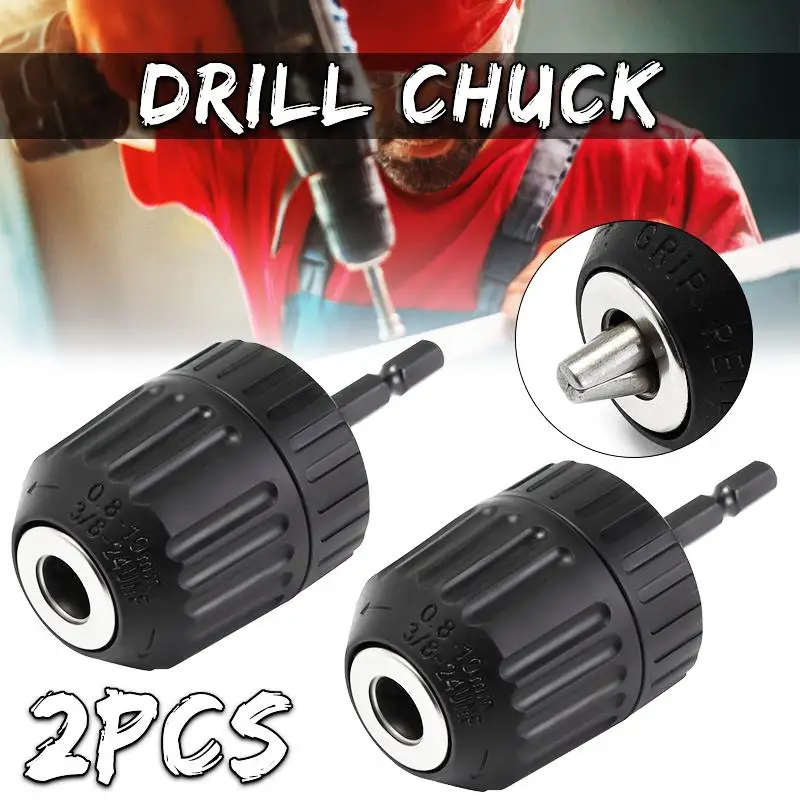 

1/4" Hex Keyless Drill Bit Chuck Quick Change Adapter Converter Hex Shank Tool