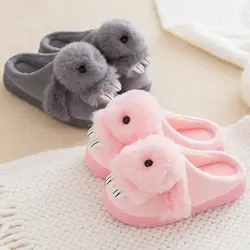 Детские тапочки Pantufa животного для маленьких девочек домашние тапочки плюшевые мальчиков теплые зимние комнатные домашние тапочки