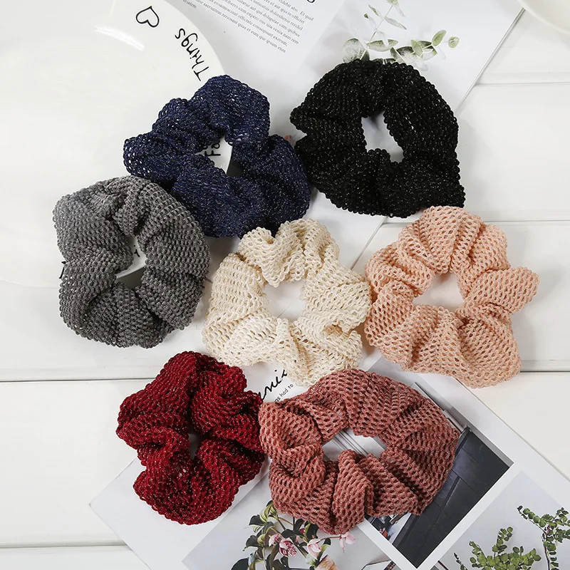 

Autumn winter hollow Hair Scrunchies Women Ponytail Holder girls Elastic Hair Ties Hair Rope ring Rubber Bands Hair Accessories