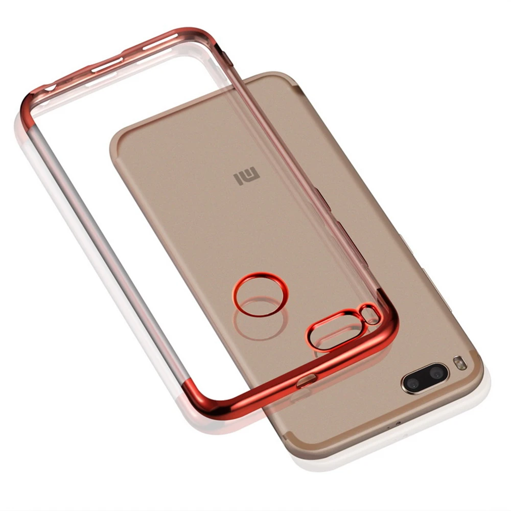 Global Version Newest Plating Soft TPU Case for Xiaomi Mi6 Mi5X Mi A1 Mix2 Transparent Case for Redmi 4X 5 Plus Note 4X 5 Pro 5A02