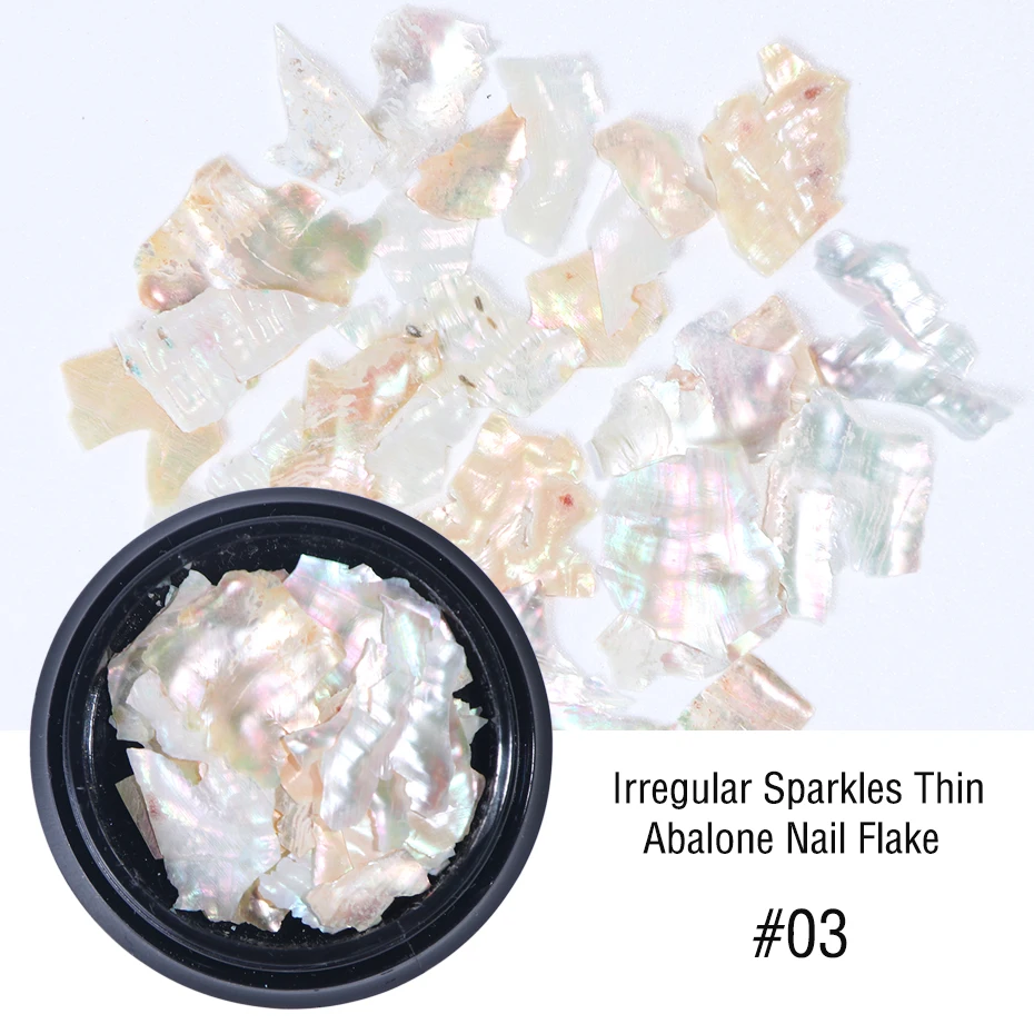 1 Box 3D Nail Sequins Colorful Abalone Shell Marble Irregular Nail Art Broken Slice Glitter Flake DIY Manicure Holographic LA791 (10)