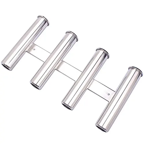 

Boat Accessories Marine Wall-Mounted Stainless Steel Rod Holder 4 Tube Fishing Pod Rack for Marine Boat Yacht Camper RV