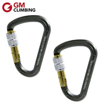 

GM Climbing Screw Locking Carabiner 25kN HMS Pear Rock Climbing Carabiner Safety Buckle Master Lock Rescue Climbing Equipment