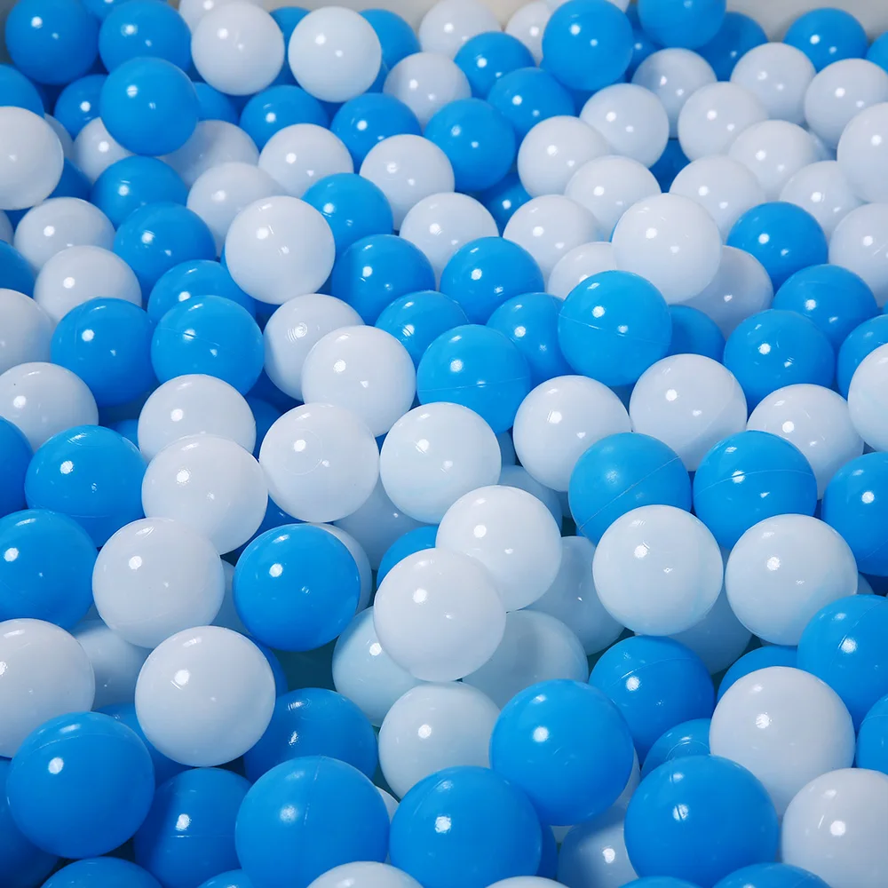 

50pcs/lot Baby Safety Blue &amp White Antistress Plastic Pool Ocean Balls Funny Toys Anti Stress Air Ball Sports Play Pit Balls