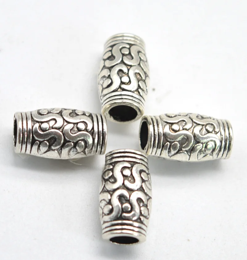 

1pcs Norse Viking Runes Metal Charm Beads Vintage Silver Color for Bracelets Chain Pendant Necklace DIY for beard or hair Hot