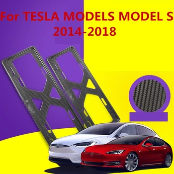 

For TESLA MODELX MODEL S 2014-2018 carbon fiber Auto Aluminum alloy Front Bumper License Plate Holder Frames Mount Base Bracket