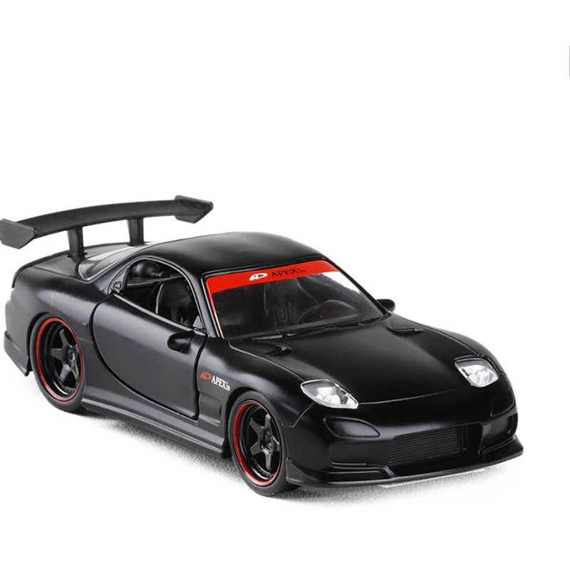 1:32 Масштаб 1993 RX7 FD3S спортивная машина металлическая литая под давлением гоночная модель автомобиля для мальчиков Коллекция игрушек для подарка V012 - Цвет: black