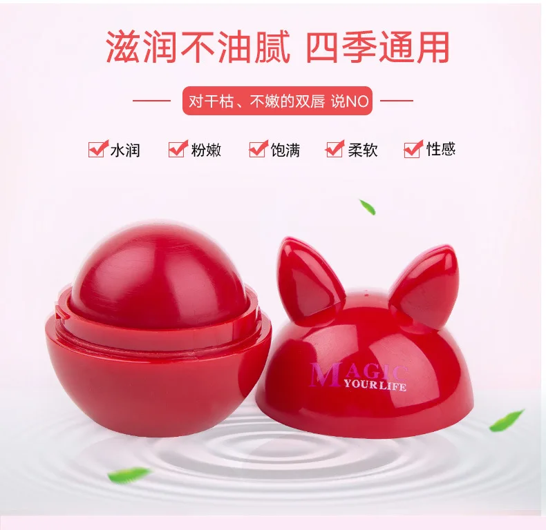Shea Butter Moisturizer Lip Balm Women Makeup Long Lasting Nutritious Winter Protect Lips Balm Cosmetics Ball Shaped Lipbalm