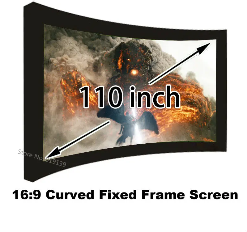 110Inch Perfect Size High Quality Curved Fixed Projection Screen 169