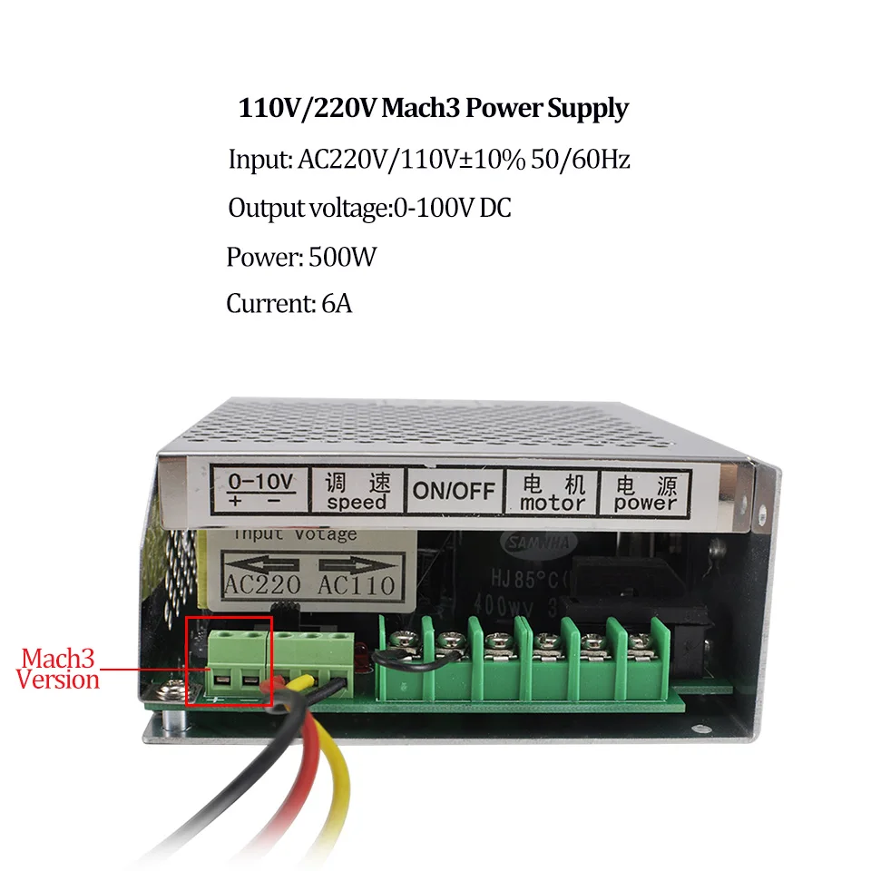 Daedalus 500W spindle motor 220V 110V Mach3 6A 50 / 60HZ power regulator DIYCNC adjustable switching power supply Gorverner