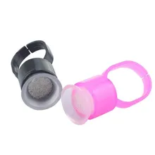 Розовое красное кольцо палец чернильница для тату с губкой для татуировки пигмент держатель одноразовые Чернила чашки пигменты татуировки