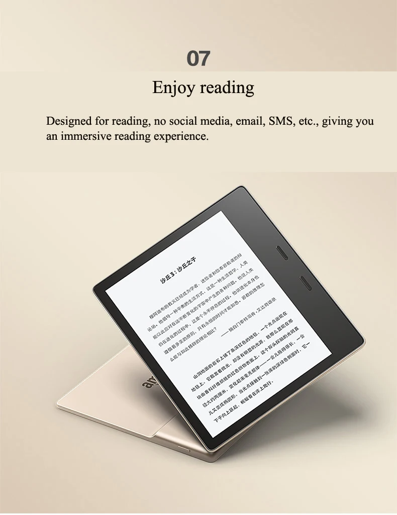 Kindle Oasis 8 Гб E-reader " дисплей с высоким разрешением(300 ppi) Водонепроницаемый встроенный звуковой Wi-Fi ультра-тонкая подсветка E book